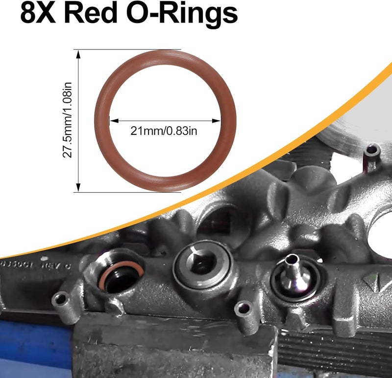 BASIKER High Pressure Oil Rail Ball Tube Repair Kit for Ford 6.0 Powerstroke 2004-2010, With Tool&O-Rings - Image 3